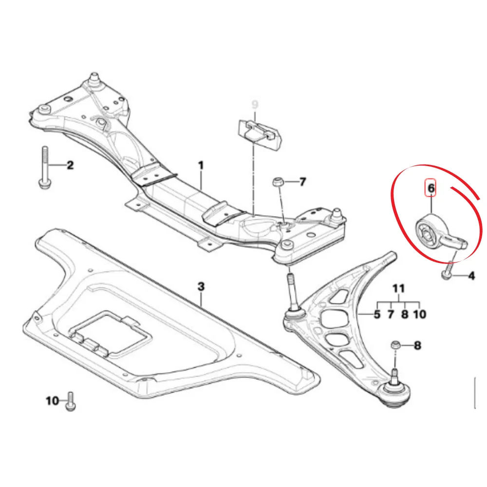 BMW E46 Lemforder Front Lower Arm Rear Bush With Brackets Holder SET [L/H+R/H] 31126783376 1797801 31121095277