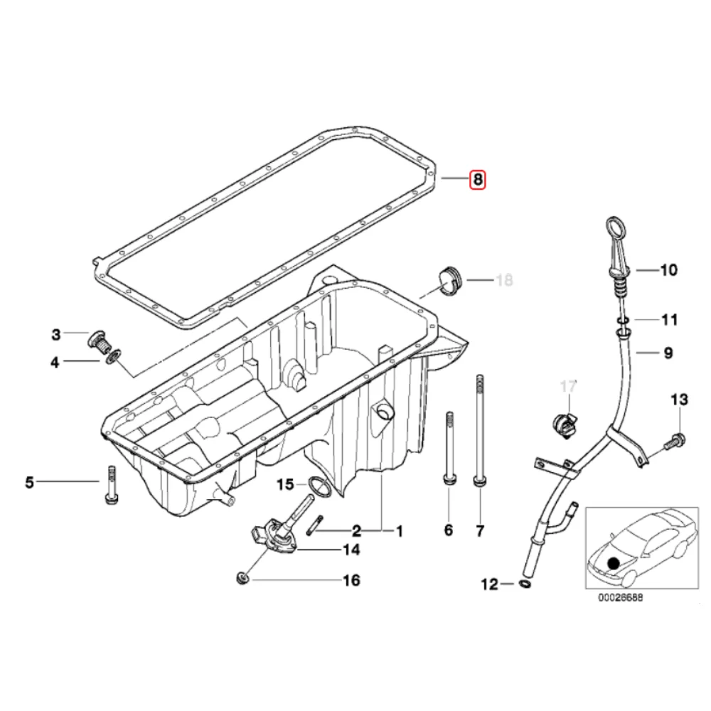 Dph Oil Pan Gasket Steel Bmw M50 E36 M52S D M54 E39 E46 E60 1249154 11131437237 11131738199