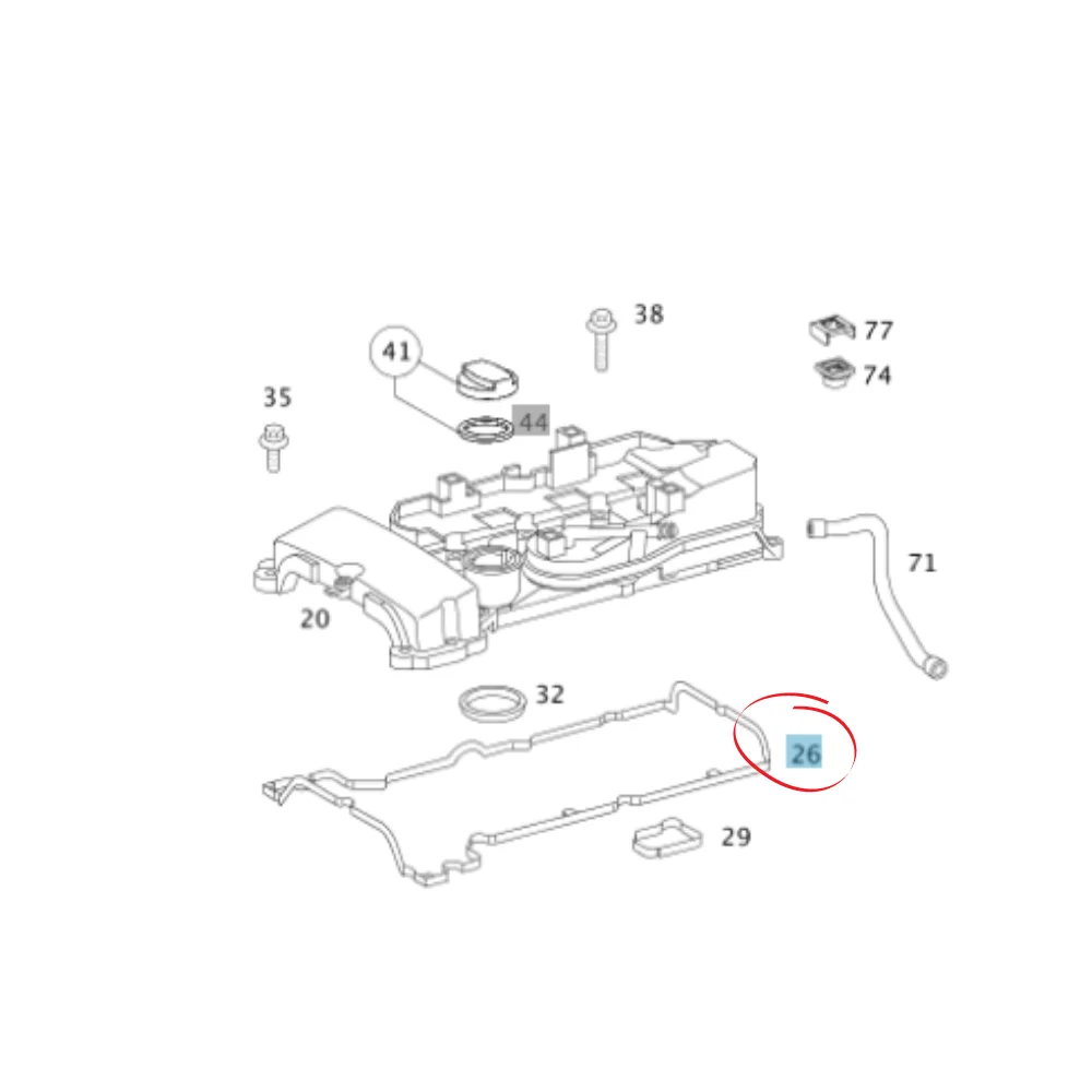 Original Mercedes Benz Valve Cover Gasket M271 Kompressor 2710160921 153641101 428490