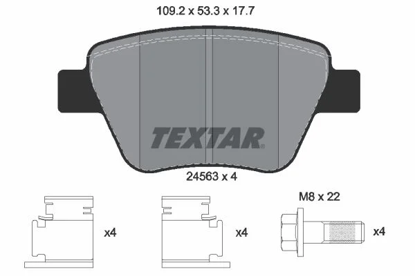 Textar Rear Brake Pad Set VW New Bee 5C1 GF V1 AJ5 JT IV 162 163 Sco Audi 1 2456301 2K5698451 5K0698451 5K0698451A 02524