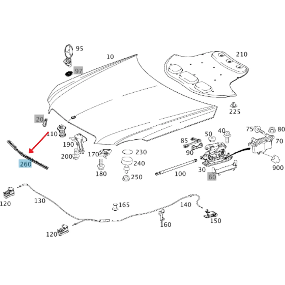 Orignal Mercedes Benz BONNET LIPS SEAL W212-UTC [Made In Germany] 2128870098