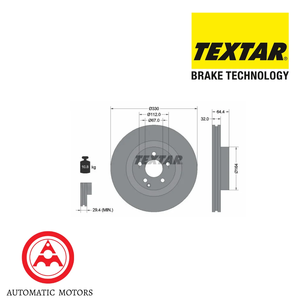 Mercedes Benz Textar Front Brake Disc W204-GLK W211 W219 2114211312 2114211412 2114211012 2044212912 0155210004/PD 08352