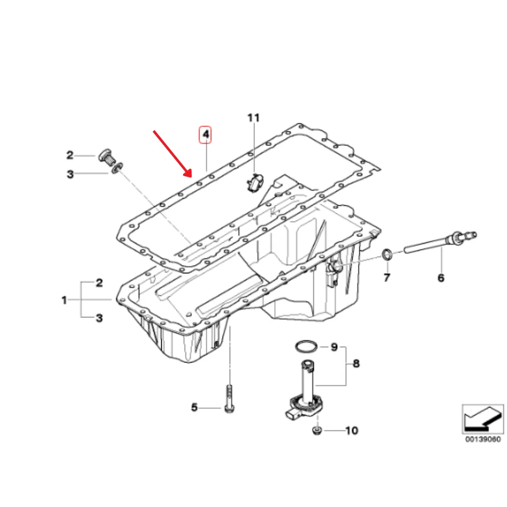 BMW N52 E90-330i E60-525i/530i Victor-Reinz OIL PAN Gasket 11137548031 545840 3103019600 713866900