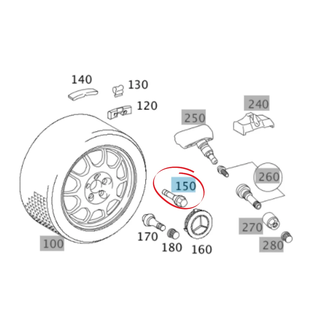 Mercedes Benz BBR Sport Wheel Bolt M14 SILVER W211 W140 W212 W169 W245 W251 W172 W218 W207 W204 W164 0009904907