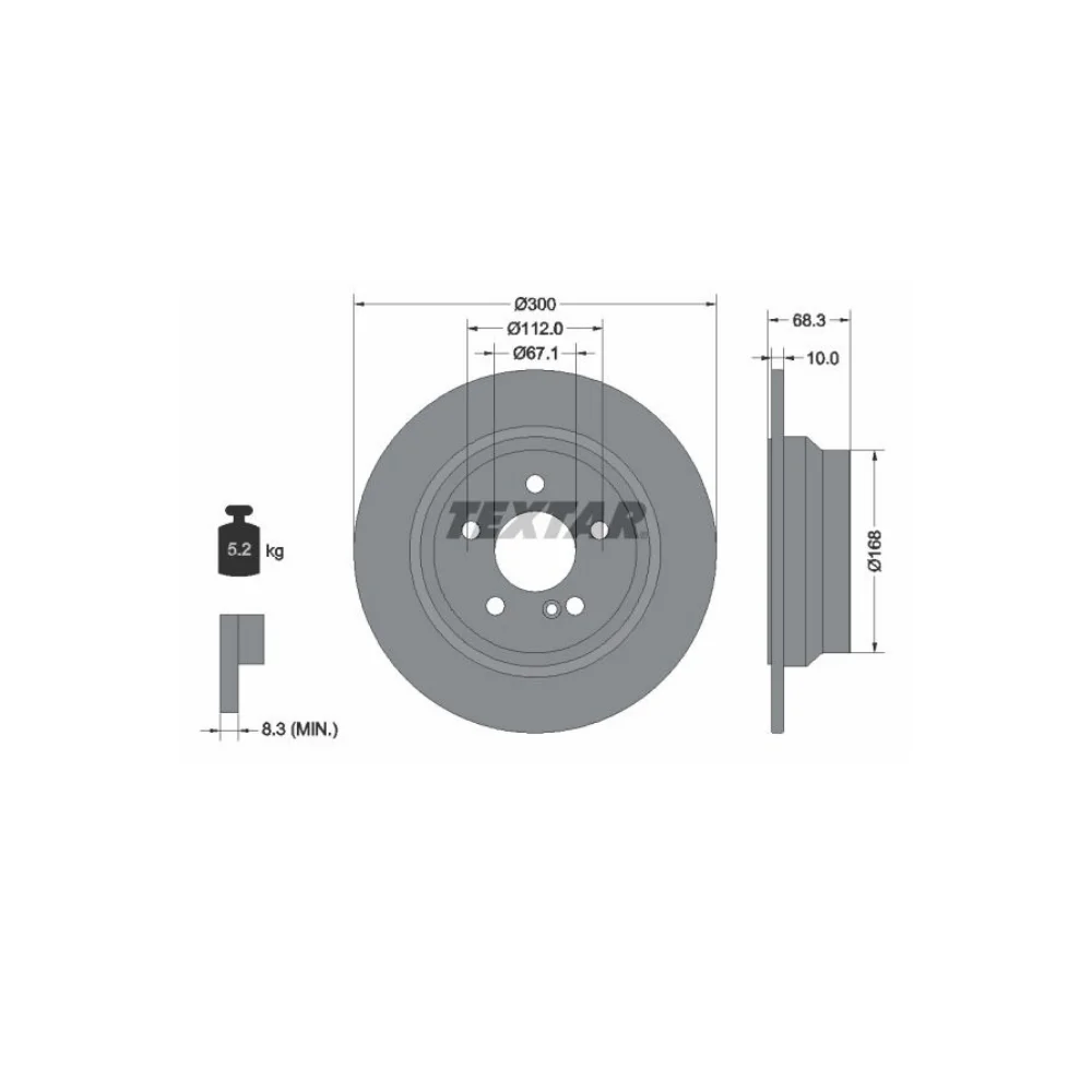 Mercedes Benz Textar Rear Brake Disc SET W211 W212 2114230712 0004231012 0155232050/PD 0155230037/PD 92115405