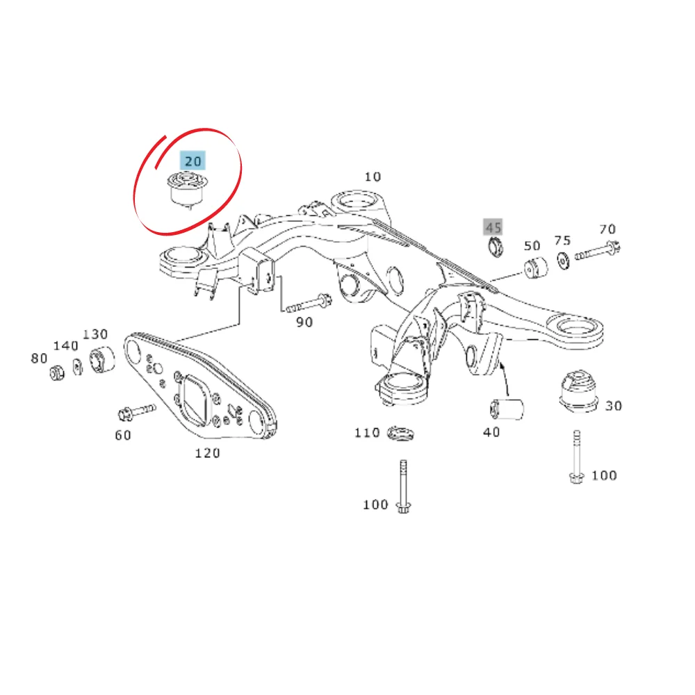 Mercedes Benz Meyle Rear Body Mounting SET Front W211 W219 2113511442 2113511342 2113511042 0140350097