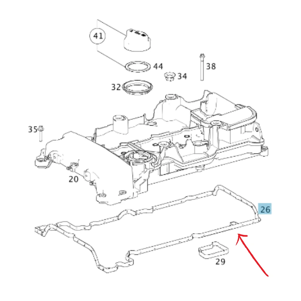 Original Mercedes Benz Valve Cover Gasket M271-CGI 820/860/861 2710161221 734850