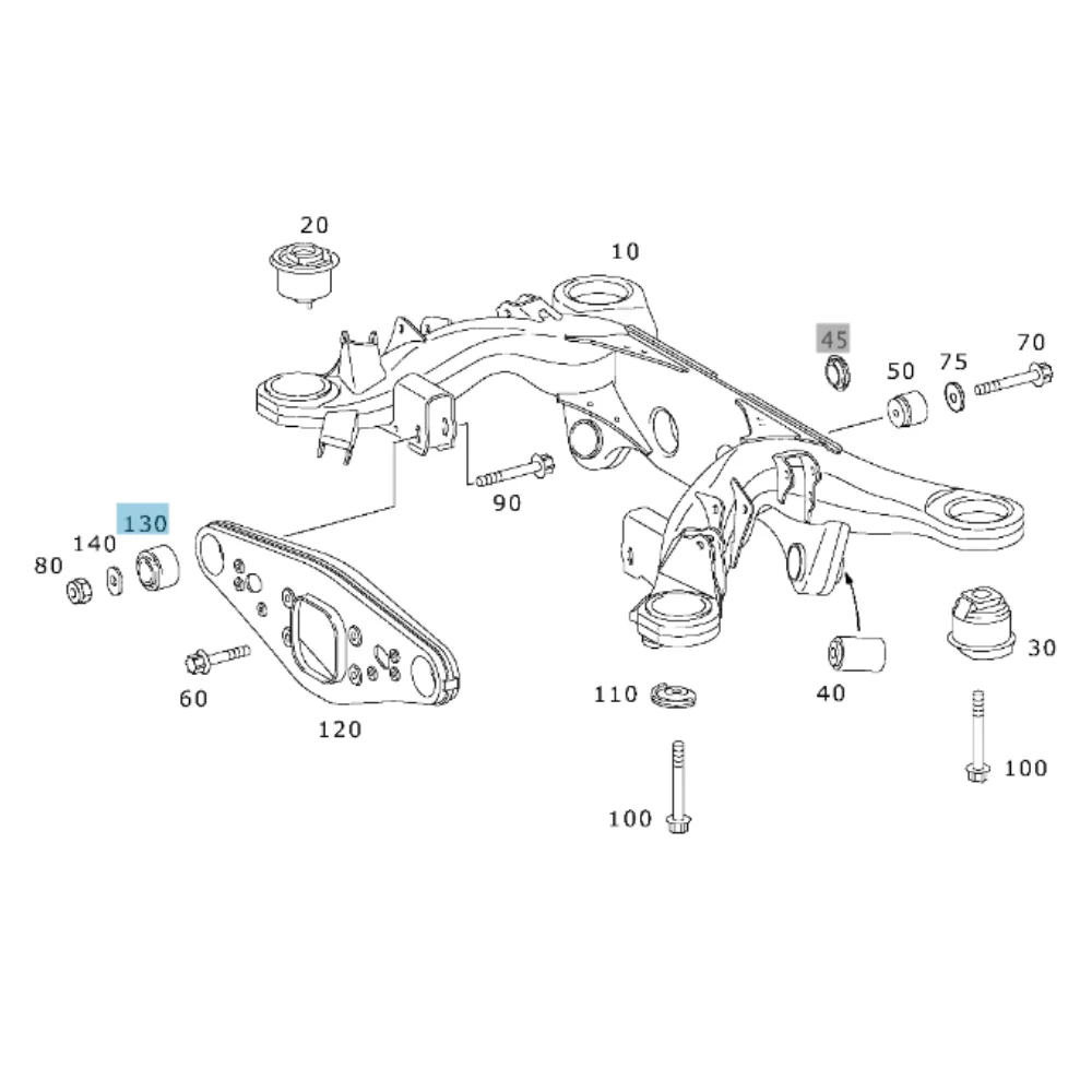 Mercedes Benz Meyle Rear Axle Mounting Front W211 W219 Use-2 2113510842 2303511442 0140350103