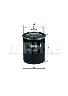 Mercedes Benz Mahle Oil Filter W454 Smart-For-4 Steel 0001802810 OC495