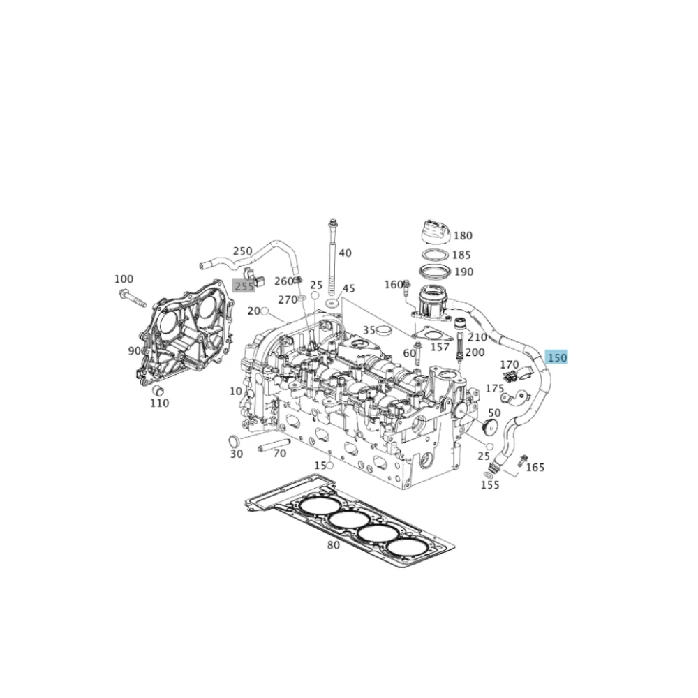 Original Mercedes Benz Oil Seperator with Pv-pipe M270-910/920 2700180900 2700180500 2700100001