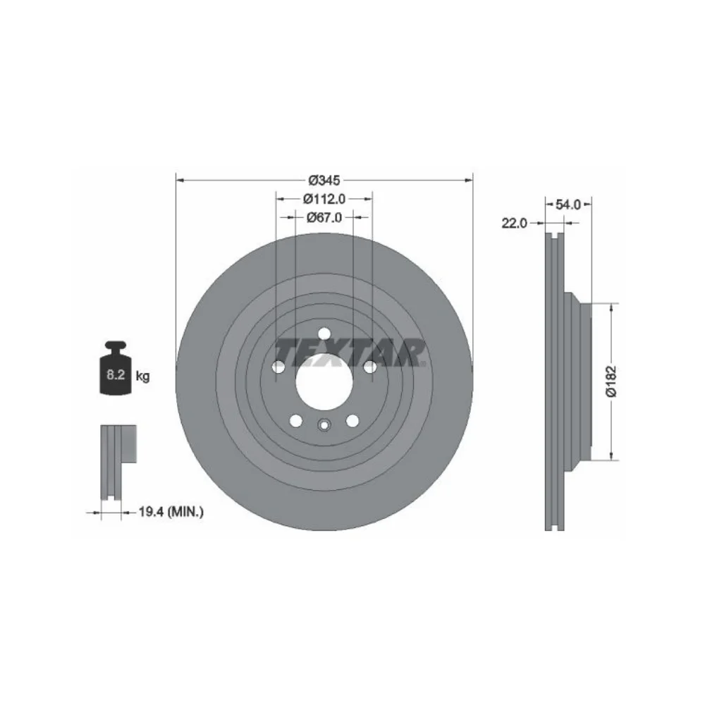 Mercedes Benz Textar Rear Brake Disc SET W166 W292 Amg 1664230700 1664230212 0155230008/PD 92284003