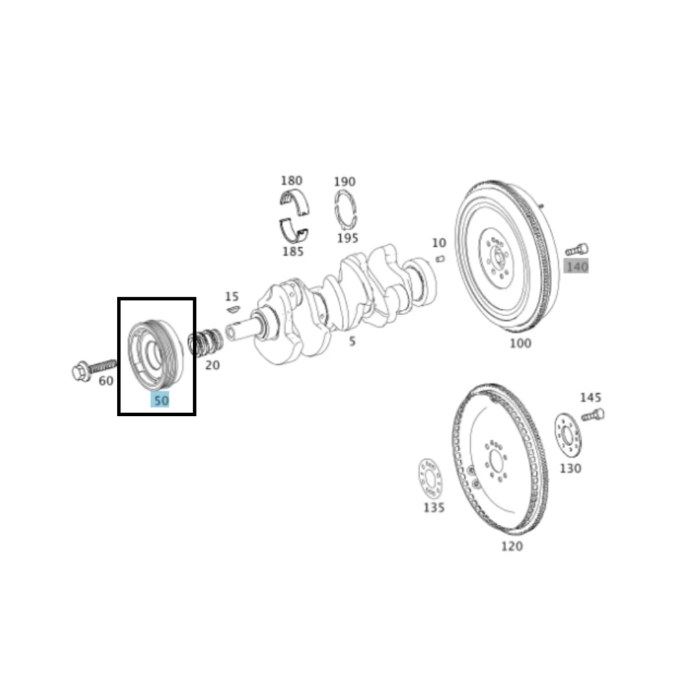 Mercedes Benz CrankShaft Pulley W-Vibration Damper M272 E25 E30 2720300003 2720300903 500423