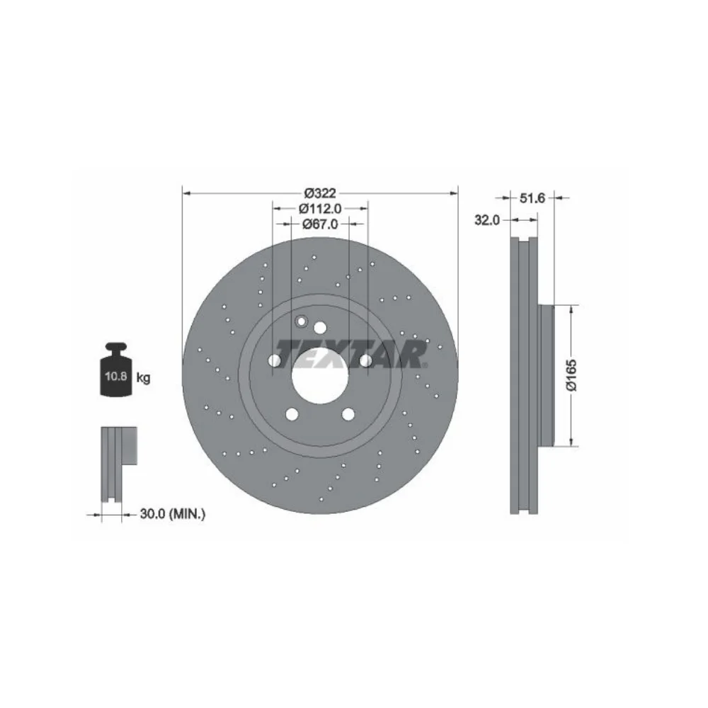 Mercedes Benz Textar Front Brake Disc W218 0004211812 000421181207 2184210312 0835210023/PD 92277705