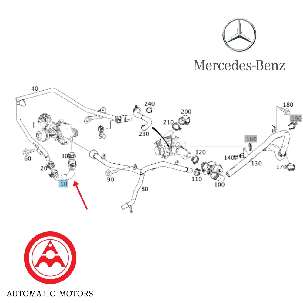 Original Mercedes Benz COOLANT HOSE M270-910/920 2702031582