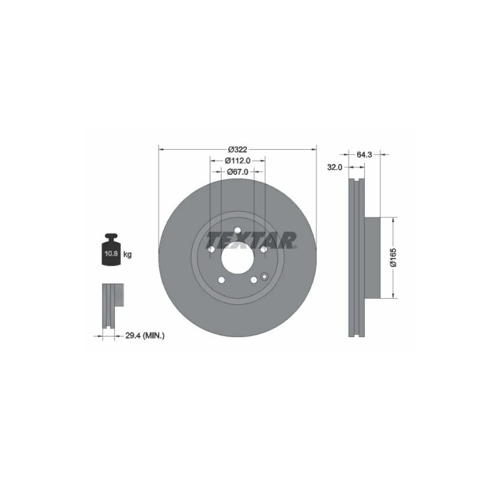 Mercedes Benz Textar Front Brake Disc SET W212 E250 300 350 W207 W204 2044210812 0004211212 0155212100/P 0155210039/PD 9