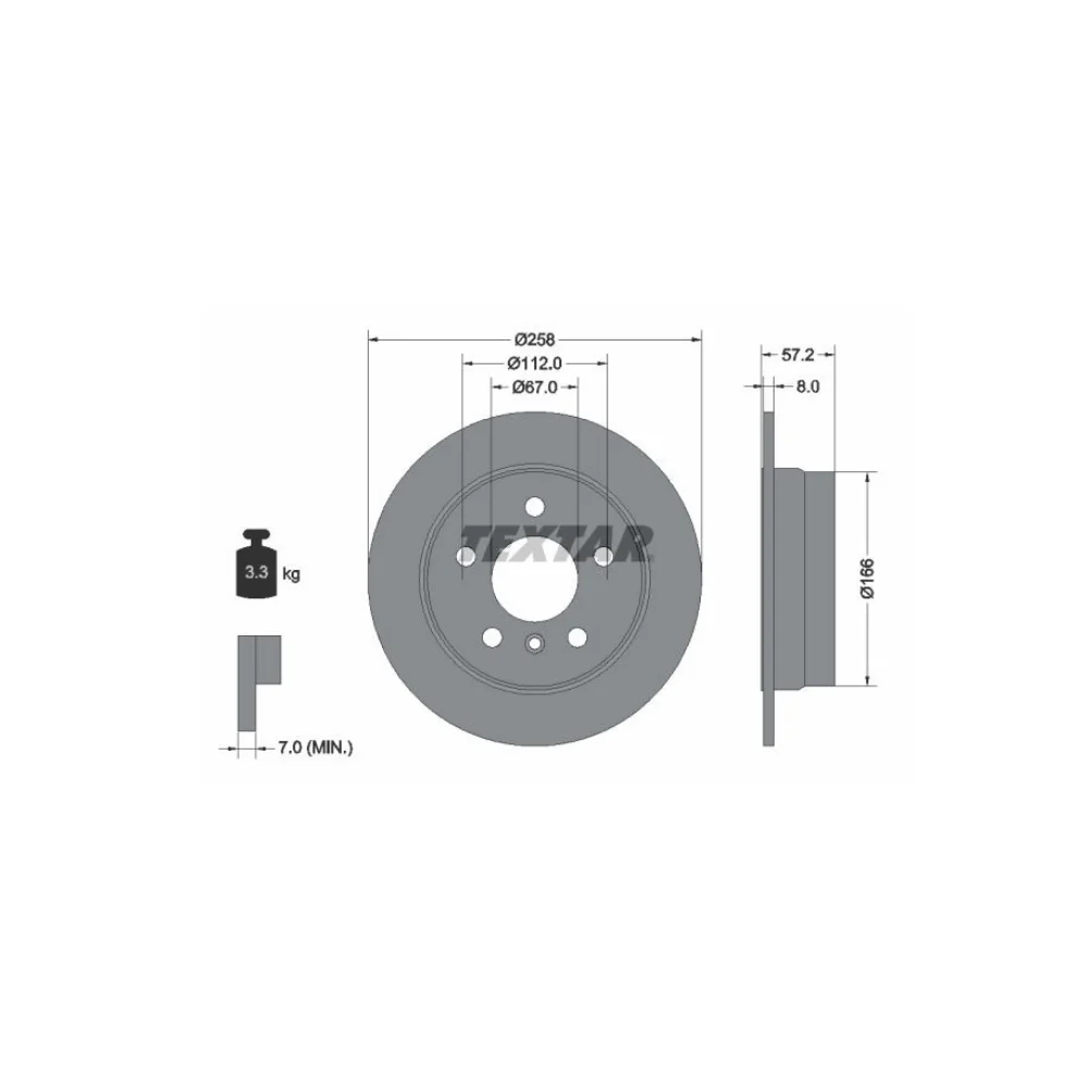 Mercedes Benz Textar Rear Brake Disc W169 W245 W168-Disc Type 1684230212 1694230912 1694230312 1694230012 0155232079/PD