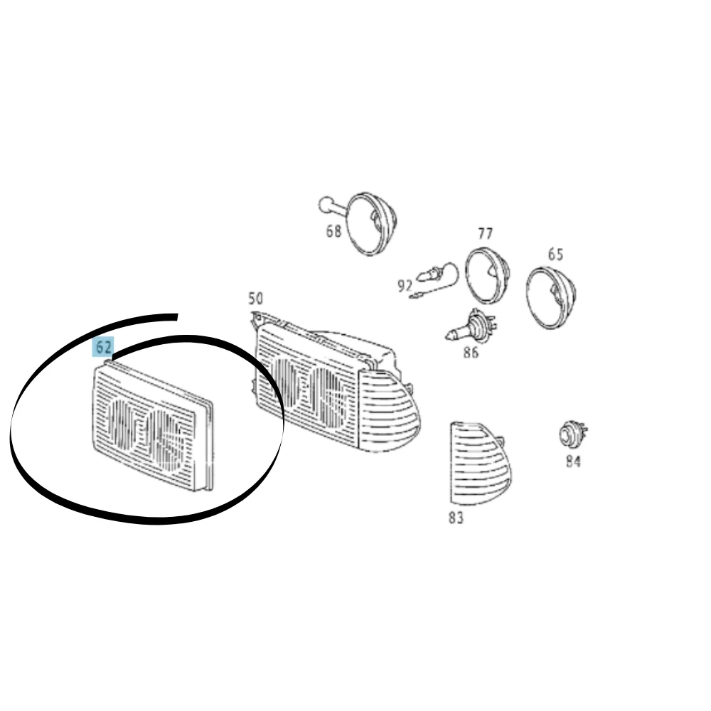 Mercedes Benz Hella Headlight Lenses Headlamp Cover Left Side Made In Germany W123 1238261390