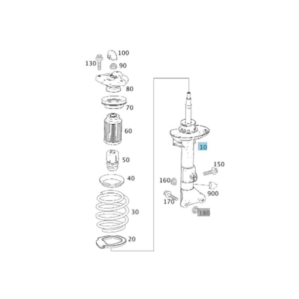 Mercedes Benz Bilstein Front Absorber W204 Normal 2043232600 2043200730 2043200130 22196019