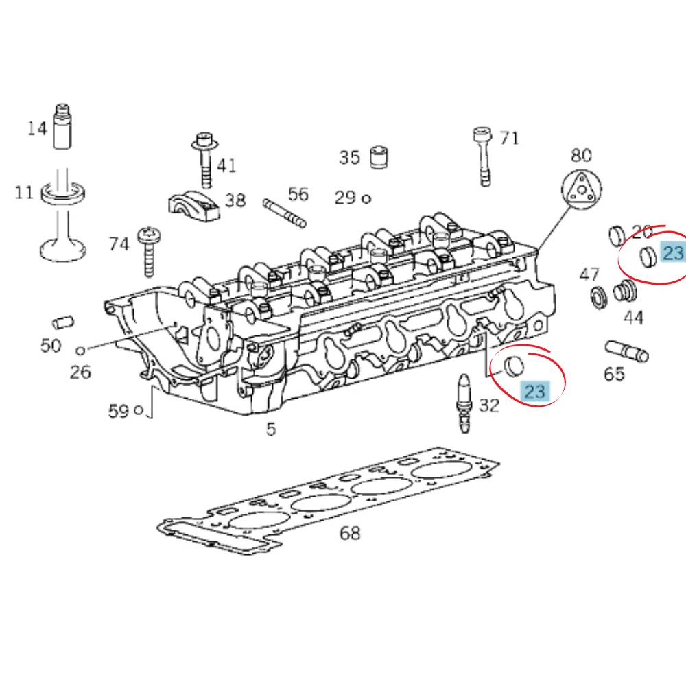 Original Mercedes Benz 25MM Water Jacket ALL [ ZINC ] 4039970620 /01 000443025003 000000006533 000000004331