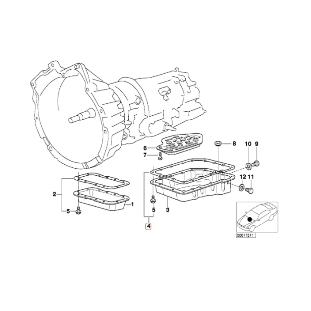 Taiwan Automatic Transmission Oil Pan Gasket Paper-Type Bmw E46 318i-M43 E36 318i-M40 M43 24111421367 24111218850
