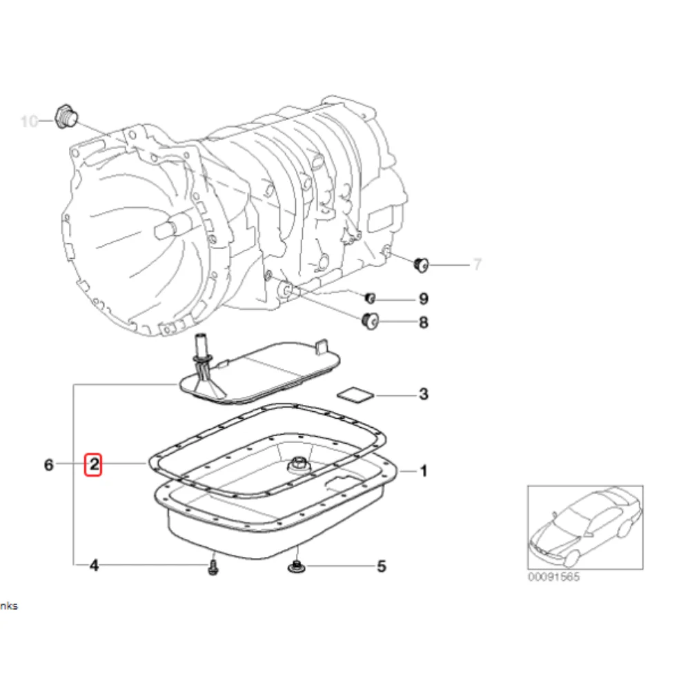 Bmw E46-N42 N46 X3 X5 Z3 Meyle Auto Transmission Oil Pan Gasket 24117524707 3141390001
