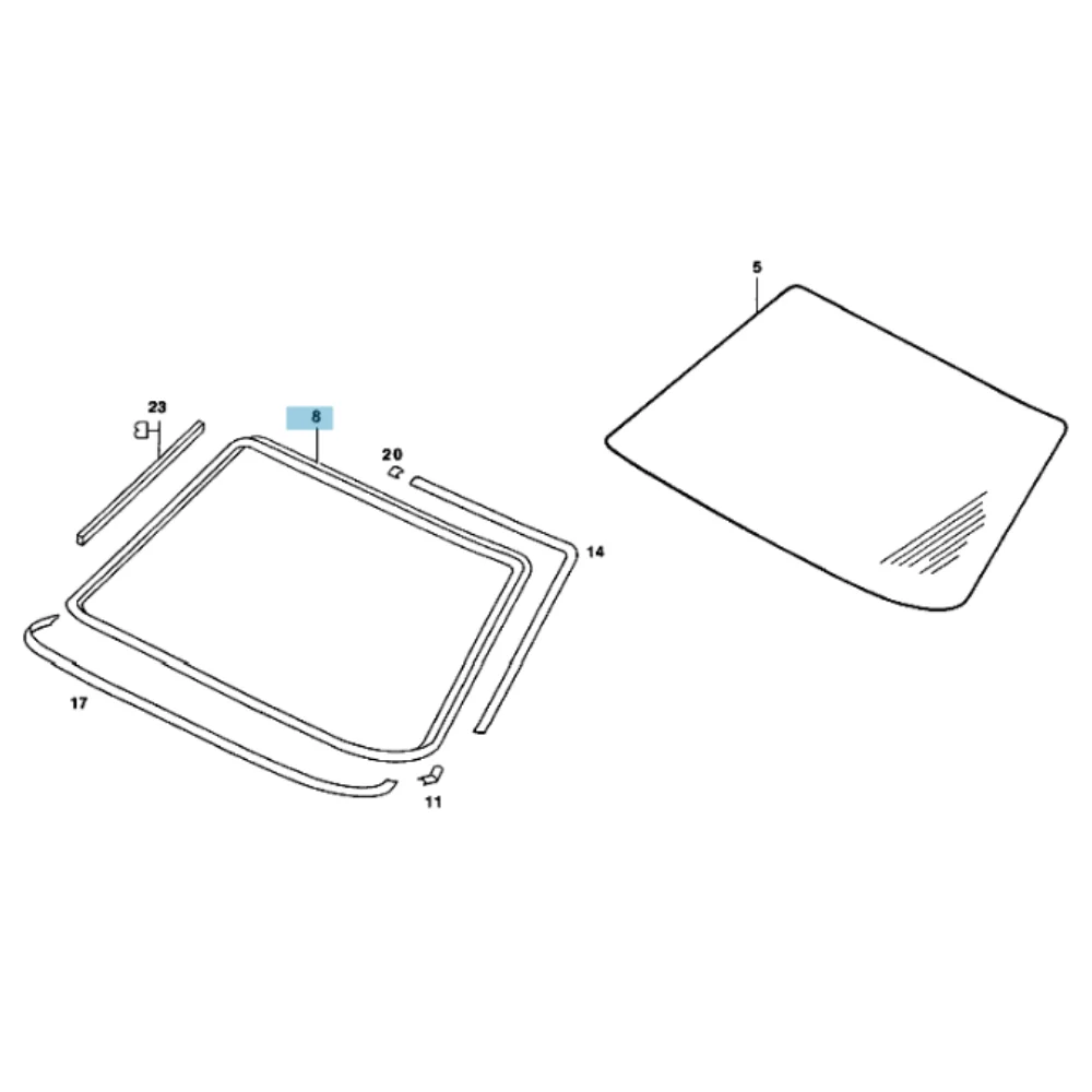 Mercedes Benz Front Windshield Rubber W123 1236700039