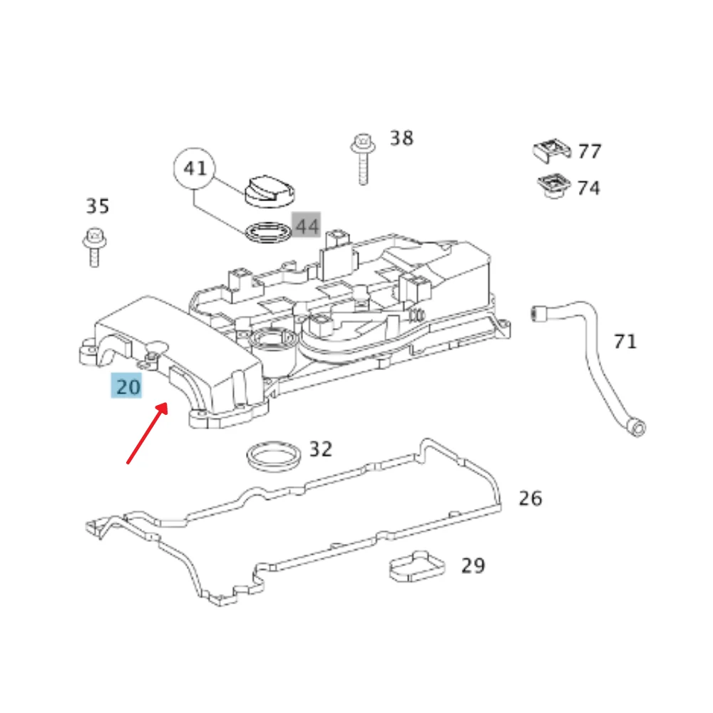 Mercedes Benz Automotive-Tronics Valve Cover AA M271 UTE 2710101030 2710100630 2710100530 173285