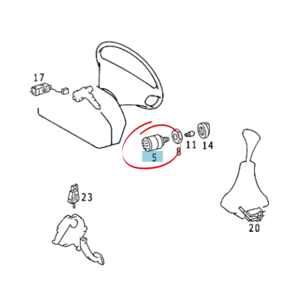 Mercedes Benz Meyle Headlamp Switch W124 W202 W129 White Base 13-PIN 0005456204 0148900003