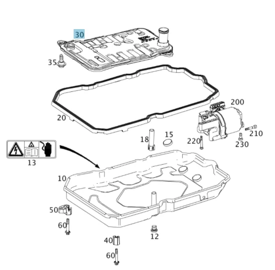 Original Mercedes Benz Auto Transmission Filter 724-2 W222-S400 Hybrid W212-E300 Hybrid 2122770295 0225100 A2122770295