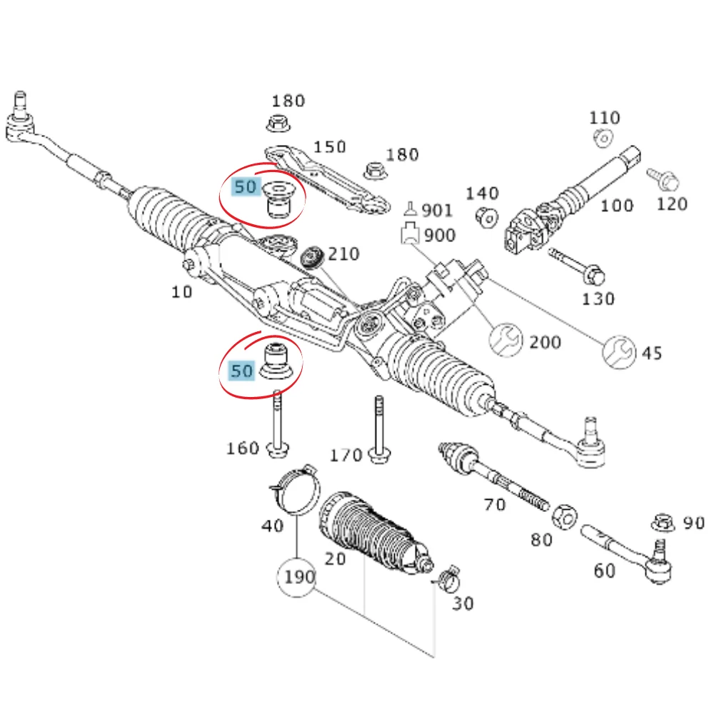 Mercedes Benz Meyle Steering Box Bush Mounting W211 [USE-4PCS] 2114630366 3071501 0140460035 0011018446