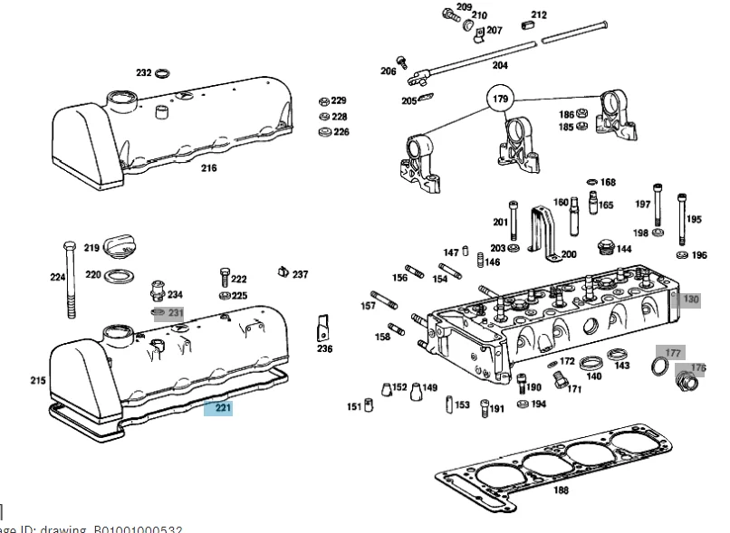 Mercedes Benz Victor Reinz Valve Cover Gasket M115 200P 230.4 1150160080 1150160180 712306100 194239
