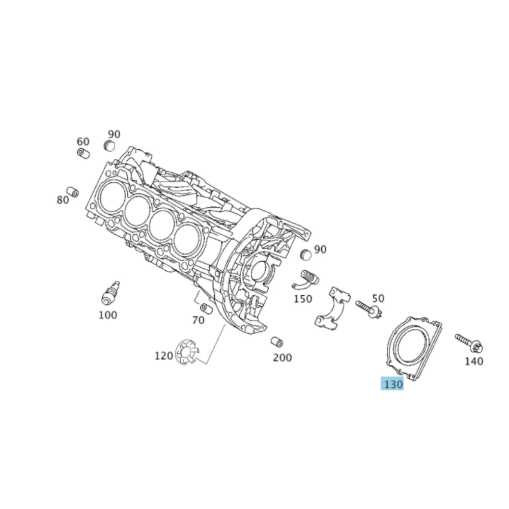 Original Mercedes Benz Flywheel Oil Seal with Housing M266 2660110332 2660110132 428510