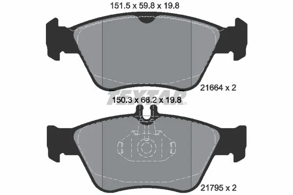 Mercedes Benz Textar Front Brake Pad Set W210 E200/230/240 W170 W208 0044200220 0024209620 0024204420 2166404