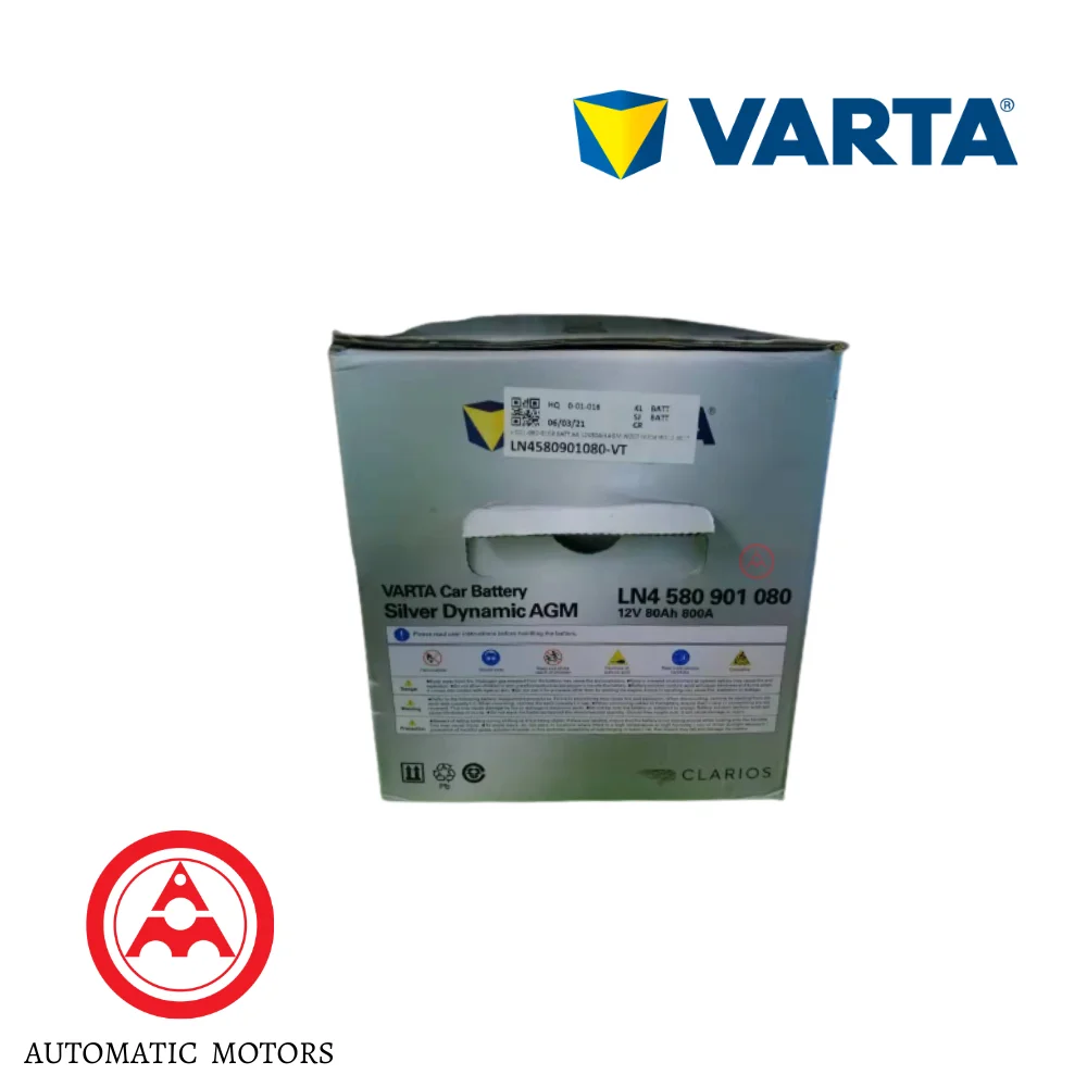 Mercedes Benz Varta Din80 Battery 12V80AH Agm W207 W204 W212 W176 W213 0009822108/26 0019828108 0019820208 LN4580901080
