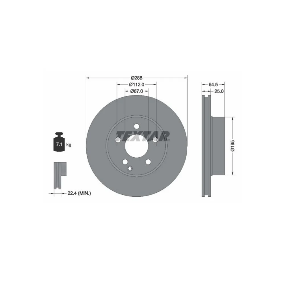 Mercedes Benz Textar Front Brake Disc SET W204-C180 2044210012 0004211912 0155212098/PD 0835212098/PD 92159603