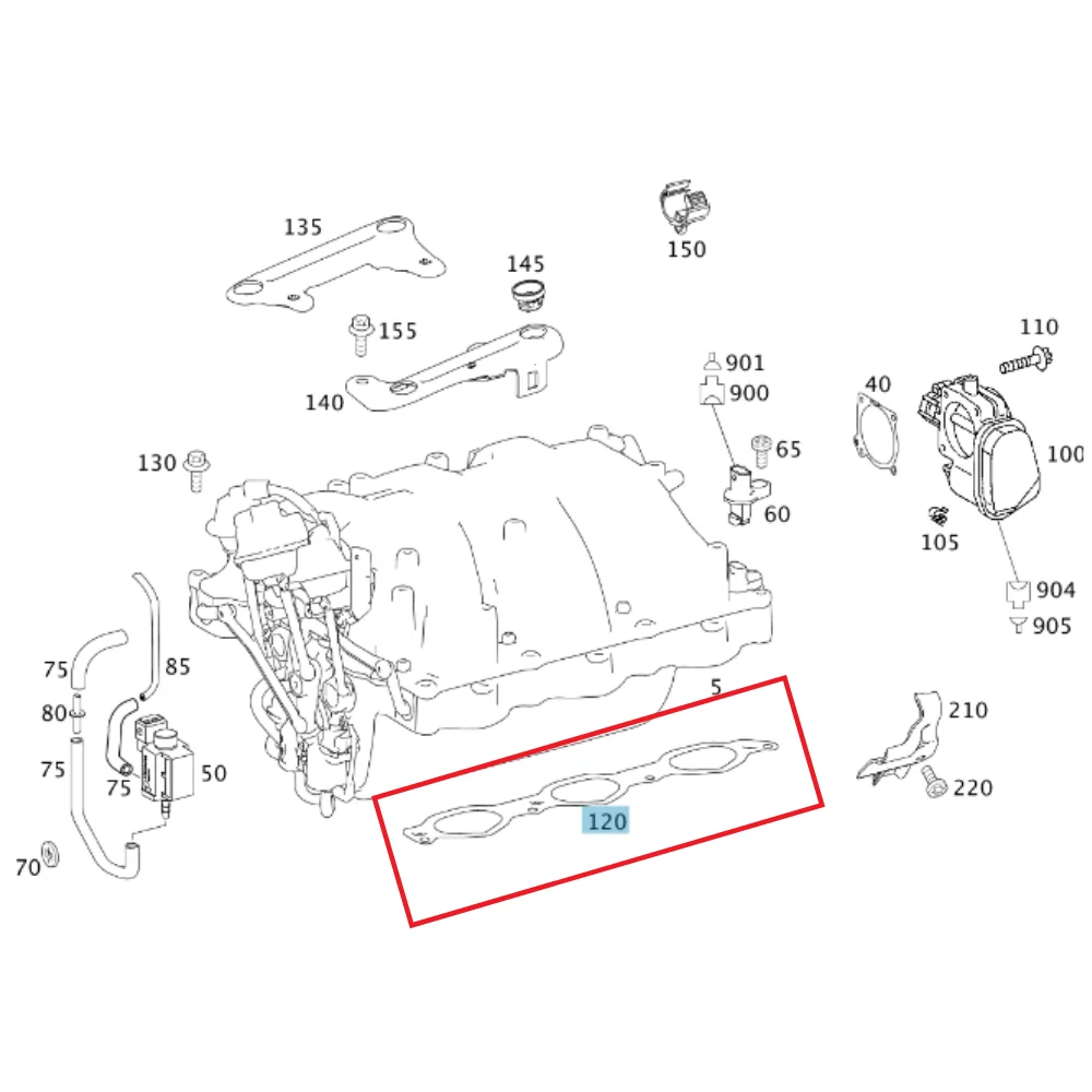 Mercedes Benz Victor Reinz Intake Manifold Gasket R/H M272 920 940/1/2/3/4 960/3/4/5/7 970/2 2721412380 2721412180 71350