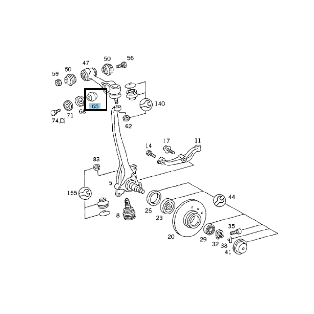 Mercedes Benz Meyle Front Top Arm Center Bush W123 W116 W126 1163334014 0140330017