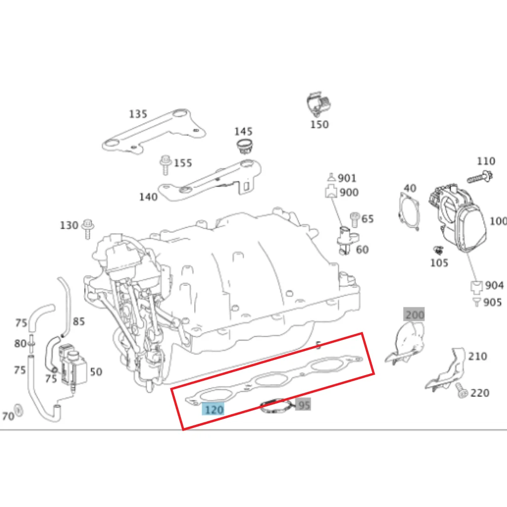 Mercedes Benz Victor Reinz Intake Manifold Gasket R/H M272 982/3/4/5 2721410680 713533200 730750