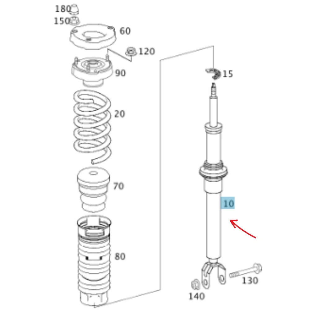 Mercedes Benz Meyle Front Absorber SET [N] W211 ELEG [ ADJUSTABLE ] 26.5" 2113232400 2113232100 2113231100 2113235500 21
