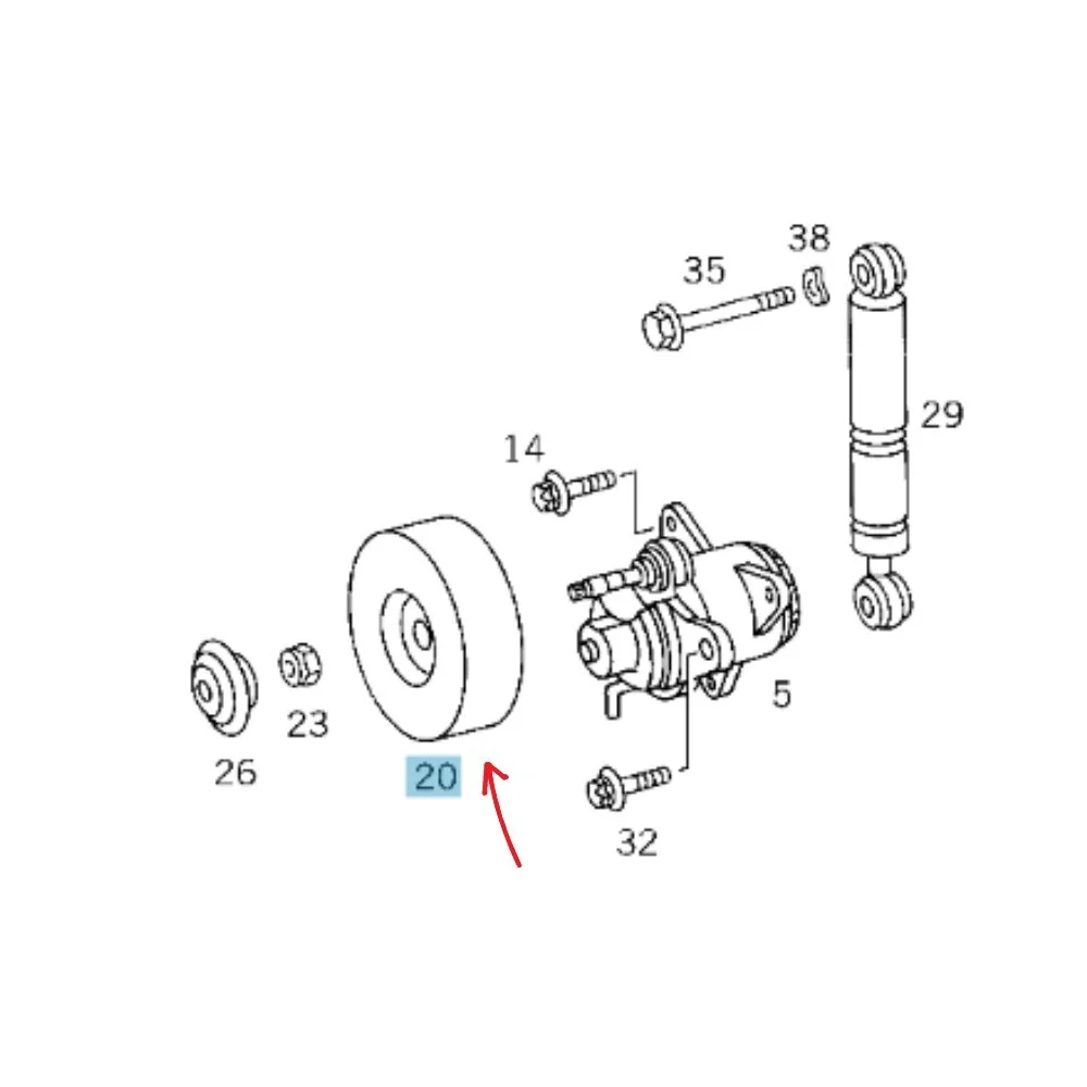 Mercedes Benz Meyle Belt Tensioner Steel Pulley M111 1112000070 0219038 500395 531055120 0140200102 0013012818