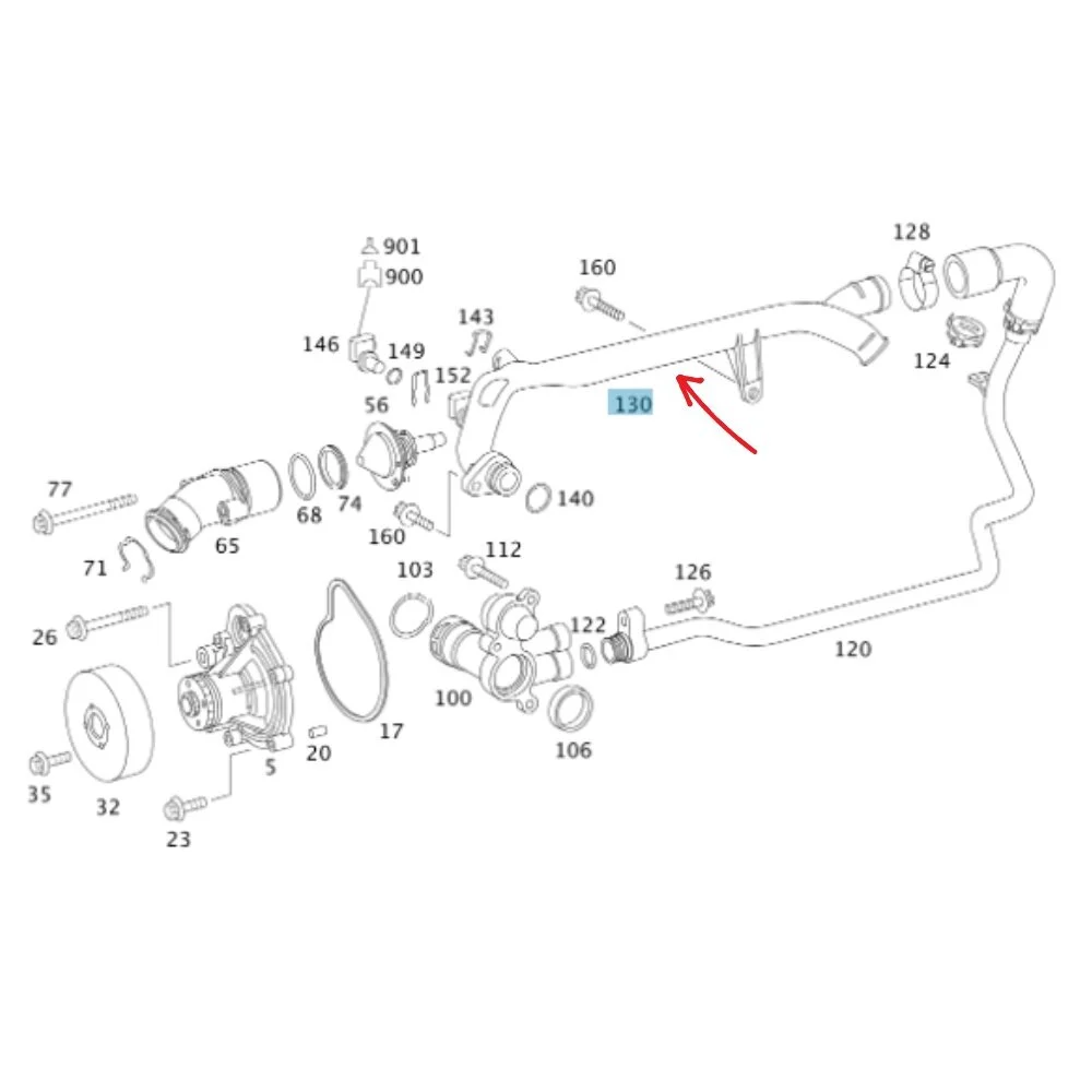 Origianl Mercedes Benz Water Cool Line With Temperature Sensor M271 AT-ENG-R/H 2712001552 2712001152 0011022066