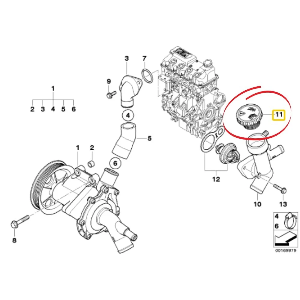 MINI R50 R52 R53 Meyle Radiator Cap 1.1 Bar 11531486703 0011024425