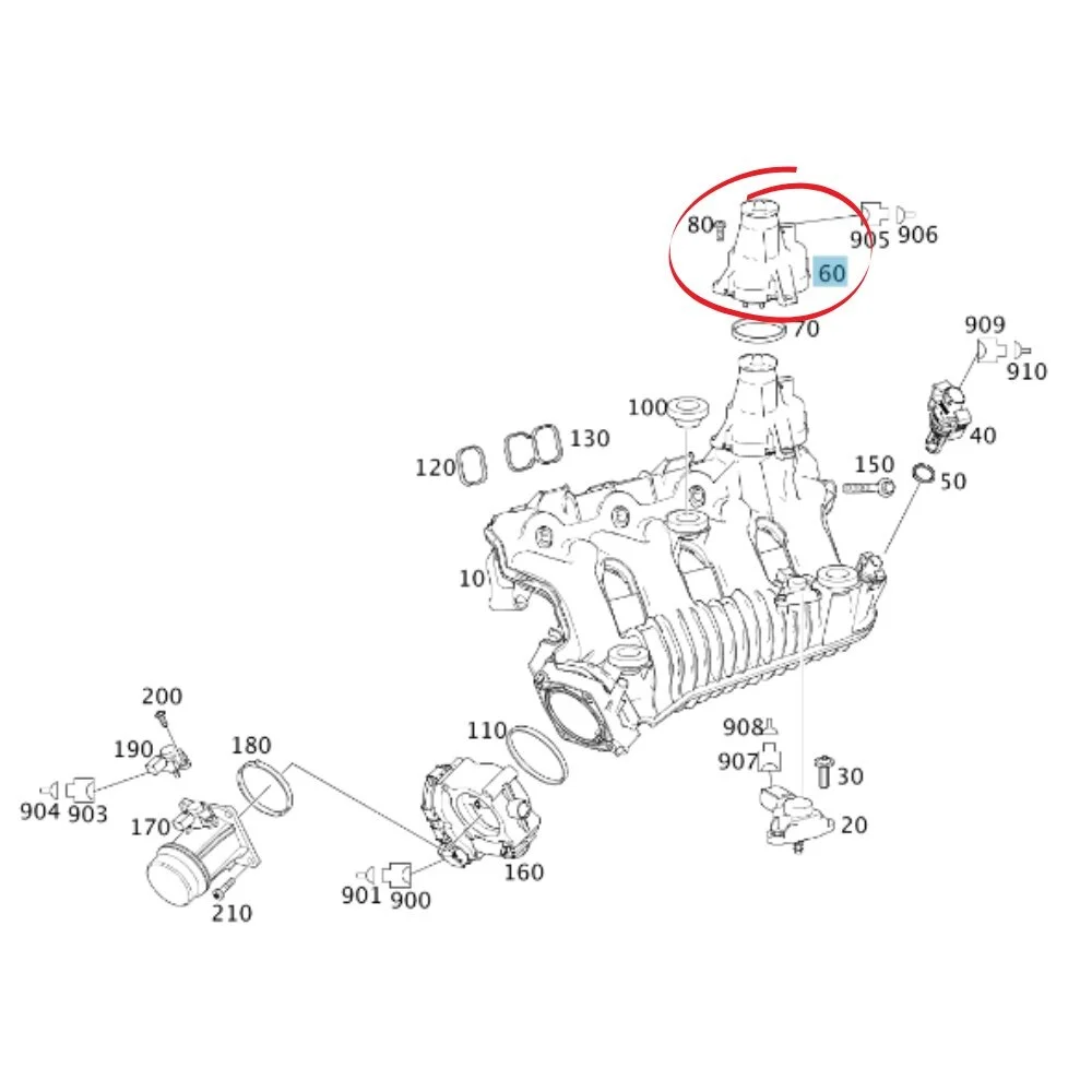 Mercedes Benz Bosch Intake Manifold Set Motor M271 CGI 2711400004 0280751010