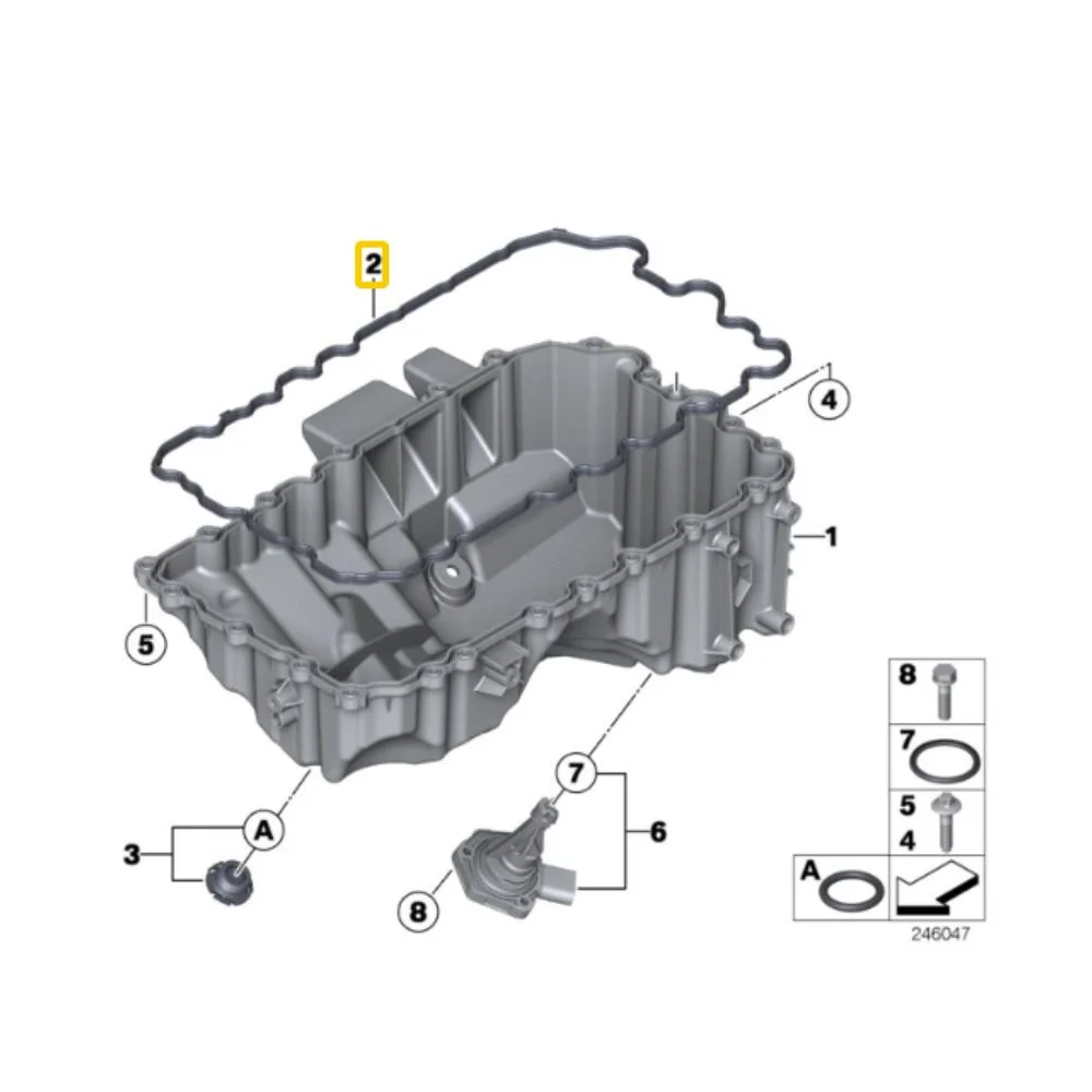 Bmw Victor-Reinz Oil Pan Gasket N20 N26-F30-320/8i F20 F21-125i F10-520/8i X1- 11137627512 711030800 232860