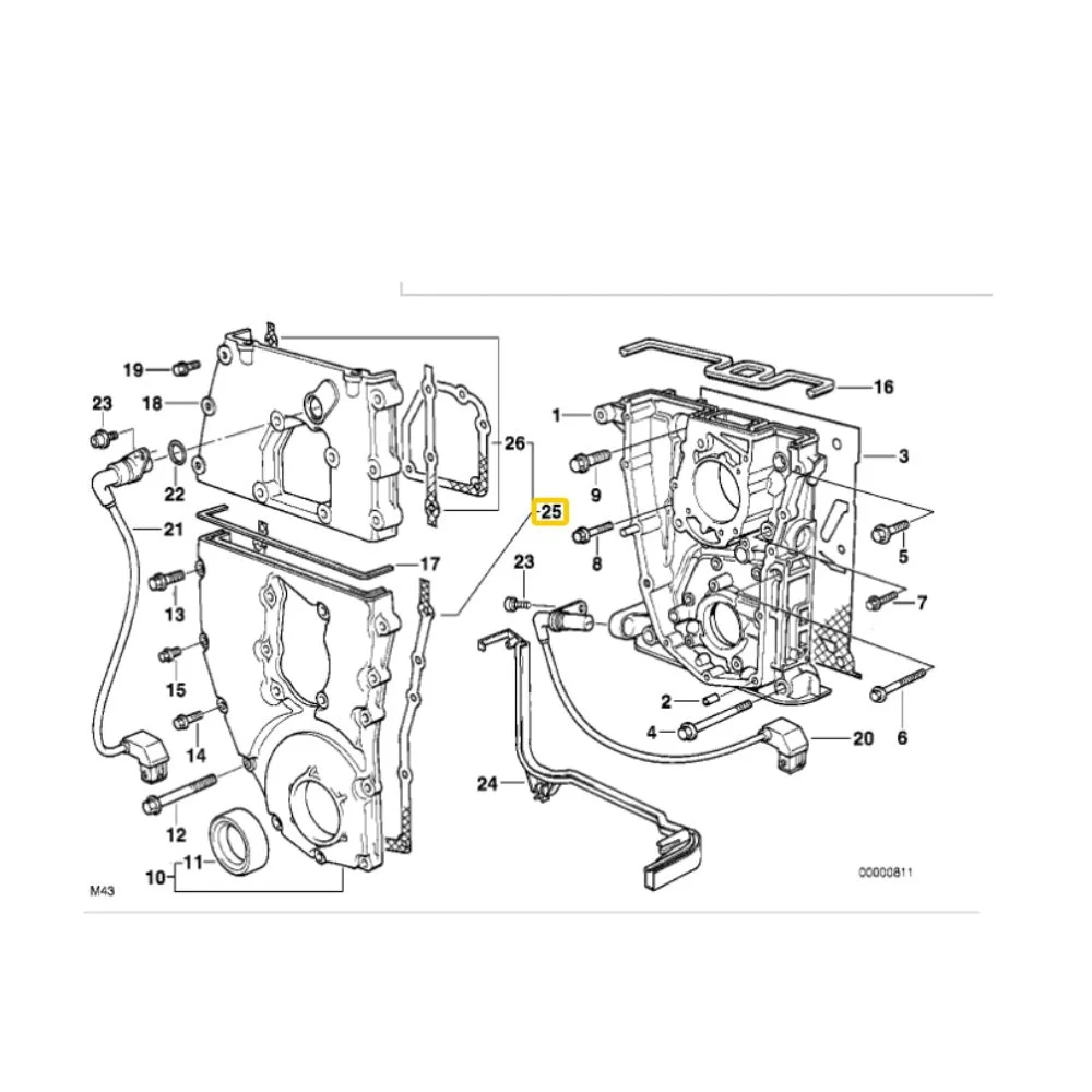 Bmw Victor-Reinz Timing Cover Steel Gasket BMW E36 E46 M43 11141743033 11141247134 11141739905 712936600