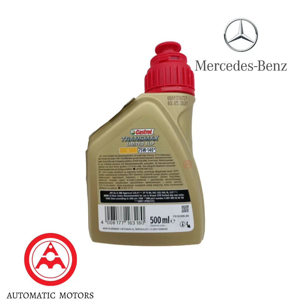 Original Mercedes Benz Rear Axle Differential 1/2Lit 75W-140 W251 W205 W213 W222 W218 (235.61) Castrol Syntrax Limited S