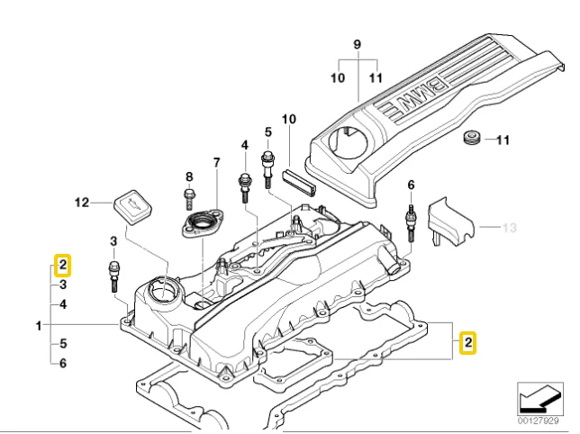 Victor Reinz Valve Cover Gasket Kit Bmw N46N E90 318 320I E60 520I 11120035738 11128655413 153928701