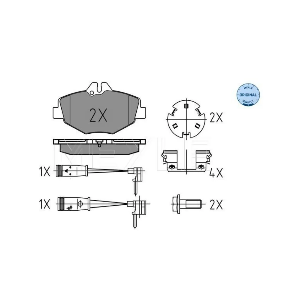 Mercedes Benz Meyle Front Brake Pad Set with Sensor X 2 PC W211 E200/240 E200 220 270CDI 0034209920 0252374320/W 0034206