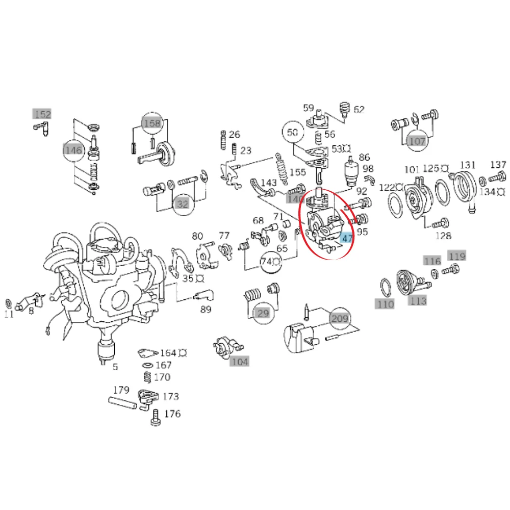 Mercedes Benz Pierburg Carburetor Choke Housing M102 0000703647 0000702747 0000703547 51992802