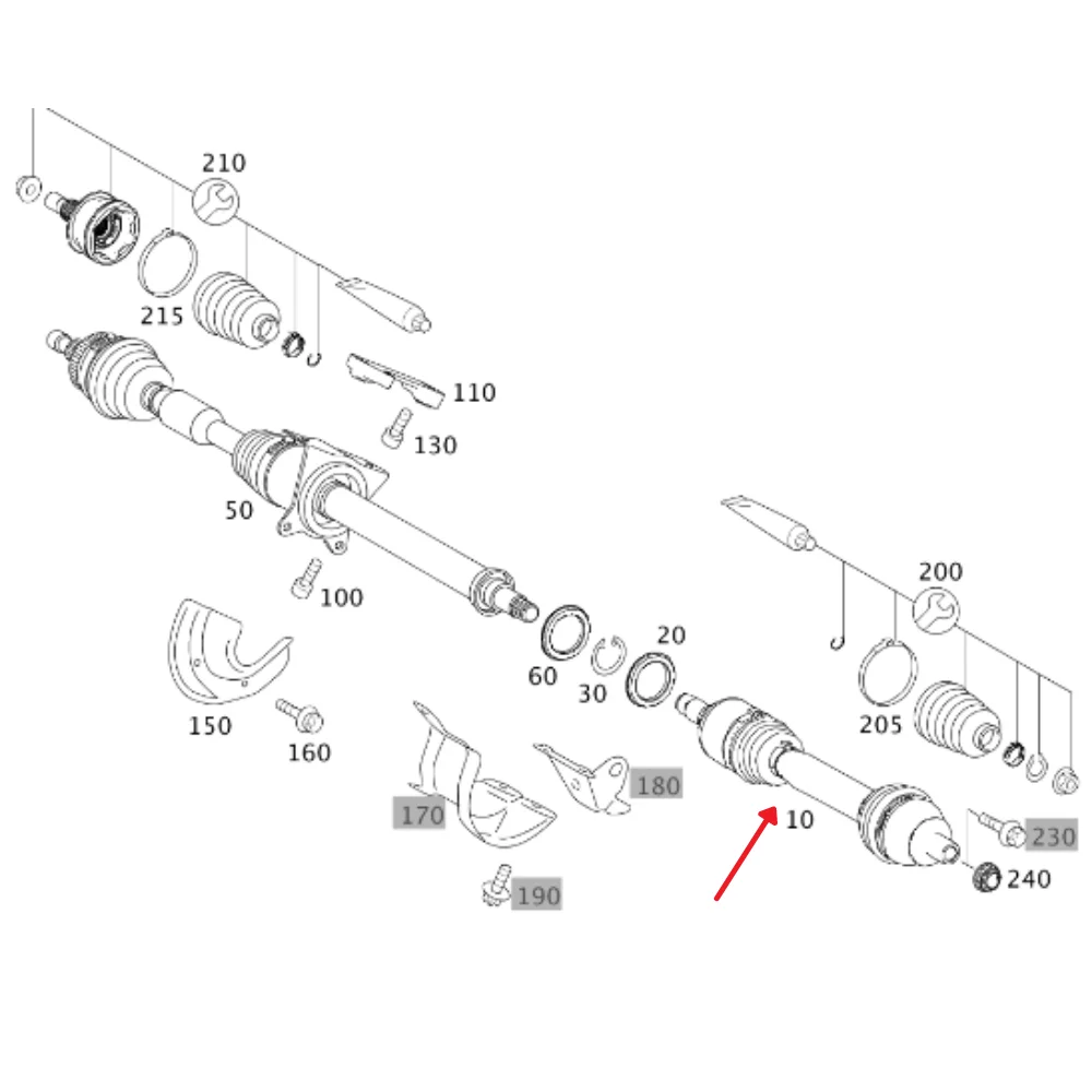Mercedes Benz Gaido Front Drive Shaft AA L/H W169 W245 1693705572 1693706372 1693702772 1693701572 GDSA9501SGD